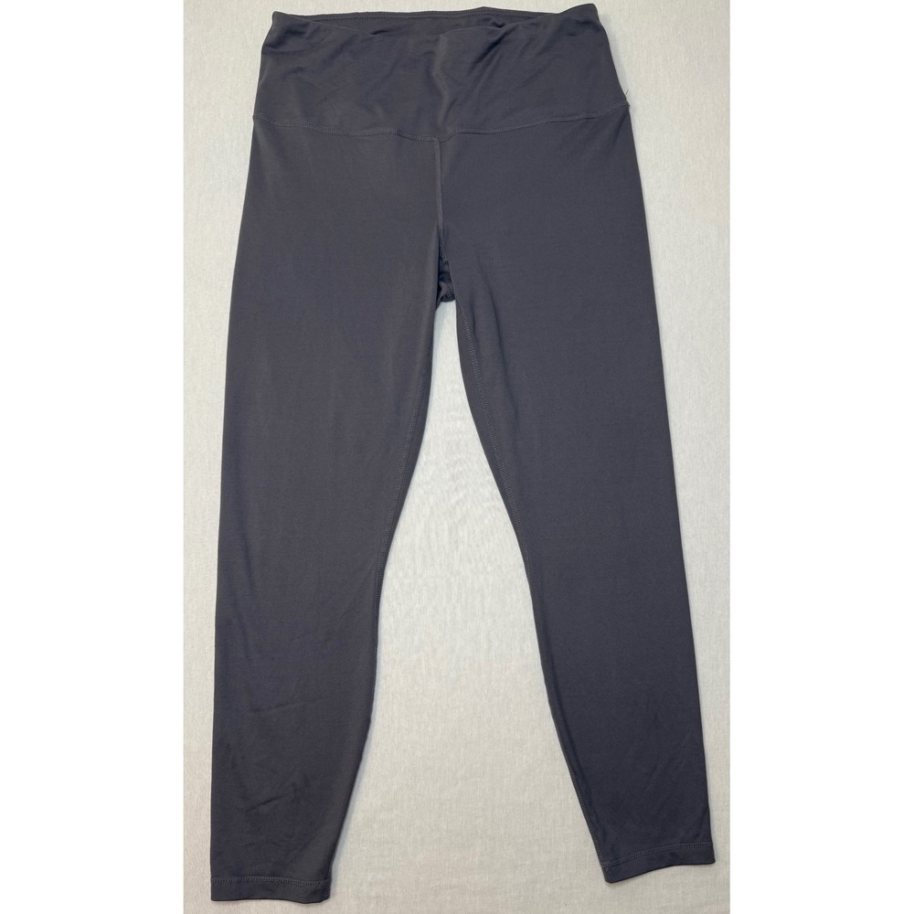 Velocity Womens High Waisted Activewear Leggings Charcoal Gray Size Large